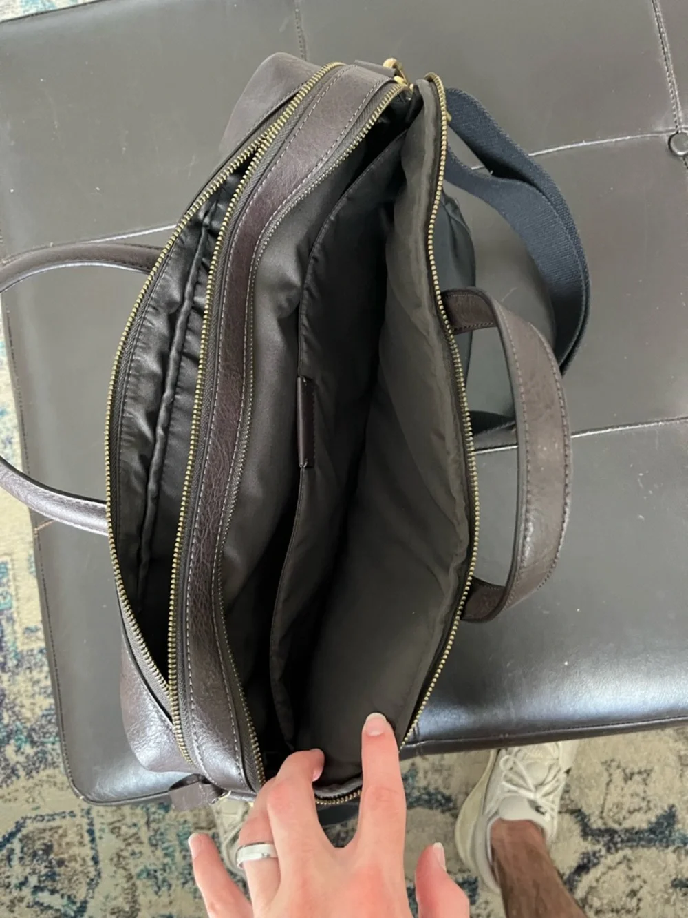 Fossil Haskell double zip workbag
